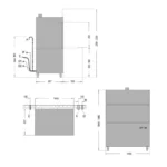 Gerätespülmaschine F 920 mit Ablaufpumpe Technische Zeichnung