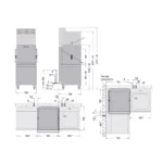 Haubenspülmaschine H 540 KLIMA PLUS / H 540E* KLIMA PLUS mit Ablaufpumpe - technische-zeichnung